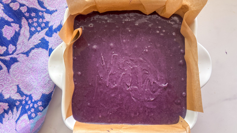 batter in baking dish