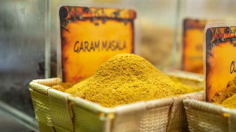 Garam masala powder sold in bulk at market