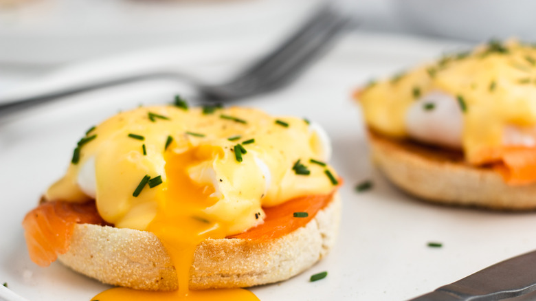 eggs Benedict on plate