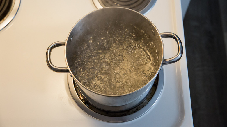 water boiling in large pot