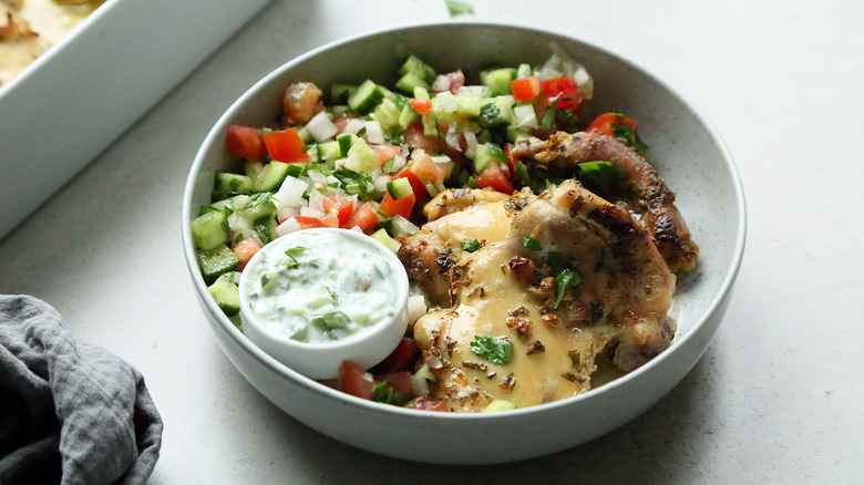 greek chicken and salad