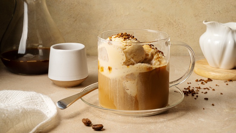 Affogato with cookie crumbles