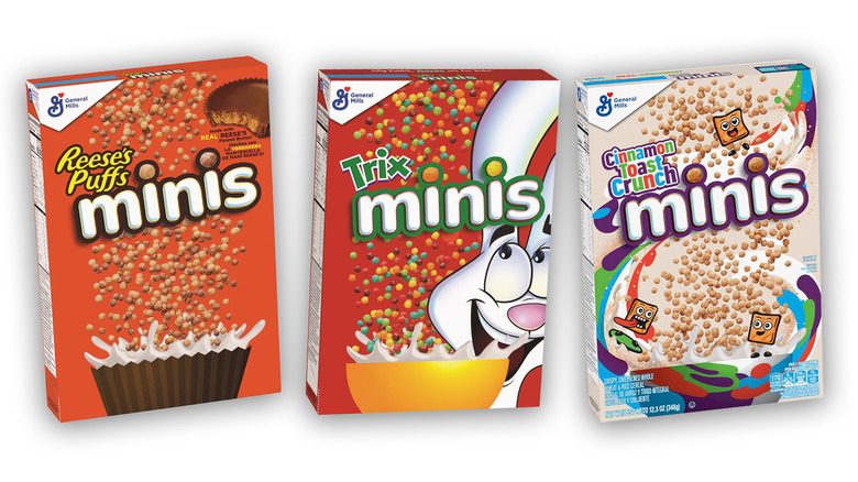 Trio of General Mills mini cereal