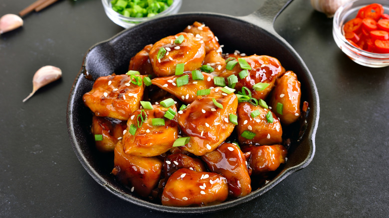 cooking in a cast iron pan