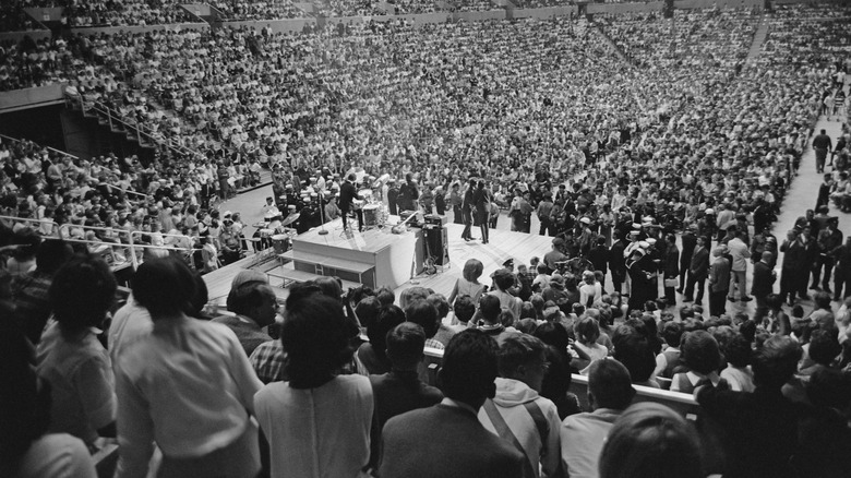 The Beatles performing in Seattle in 1964
