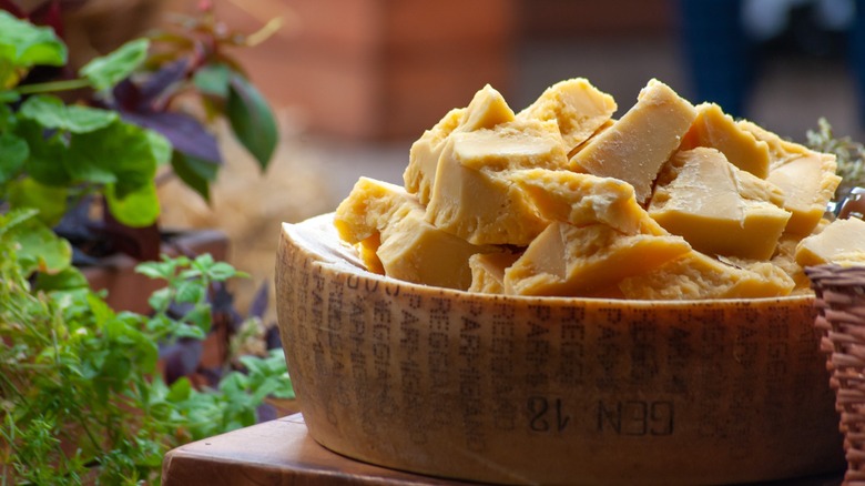 Fresh herbs and Parmigiano-Reggiano