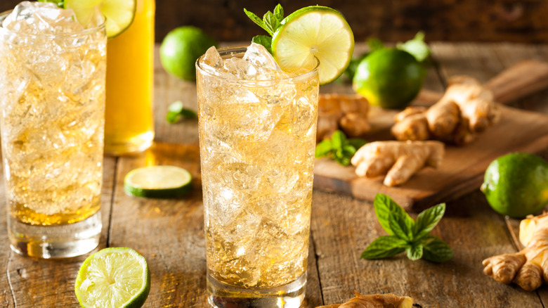 Ginger cocktail with lime