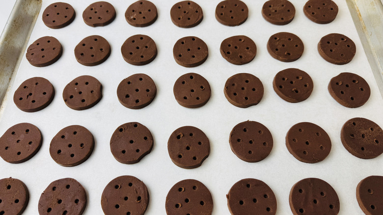 Thin Mint cookies before baking