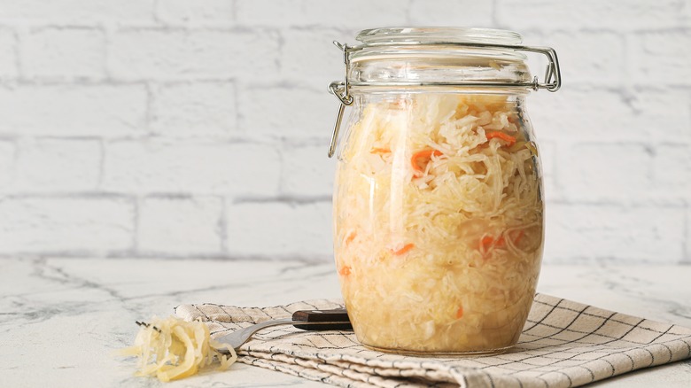 Jar of sauerkraut