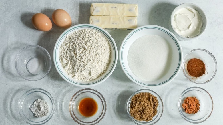 Ingredients for espresso crumb coffee cake