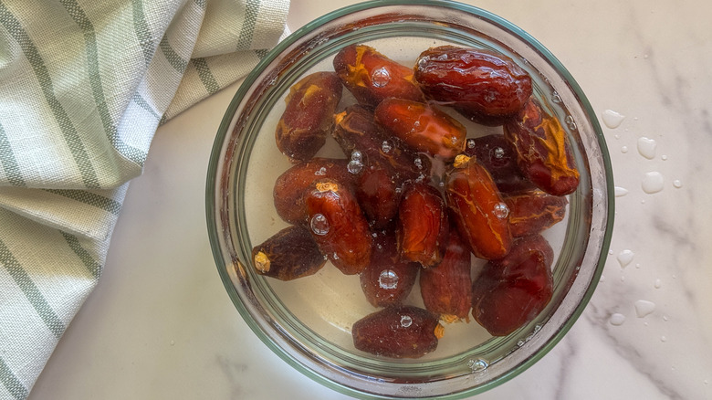 dates in bowl of water