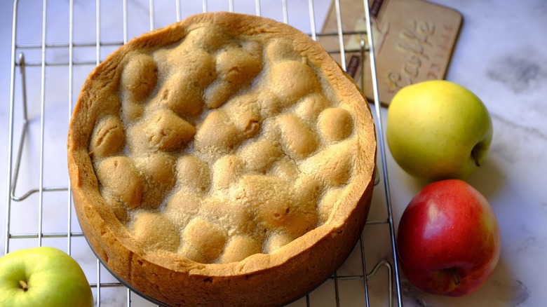 whole cooked Dutch apple pie