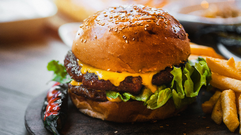 A double cheeseburger