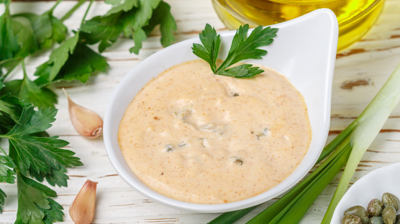 A bowl of remoulade sauce