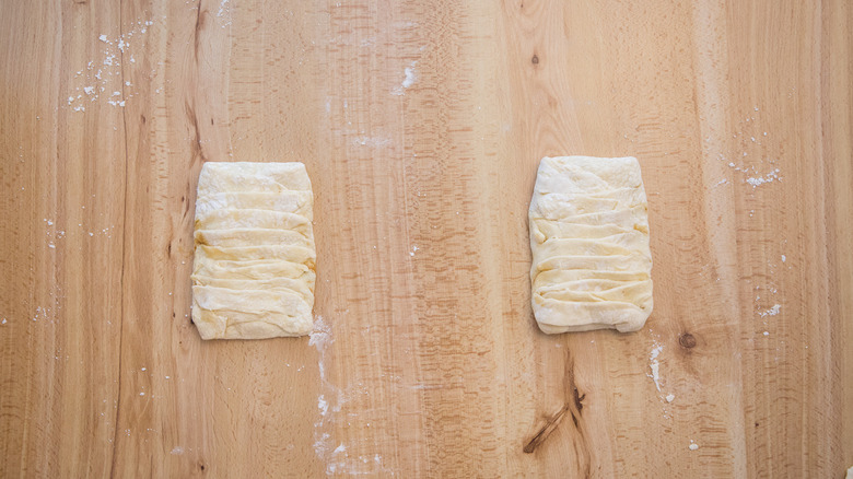 uncooked pastries on table
