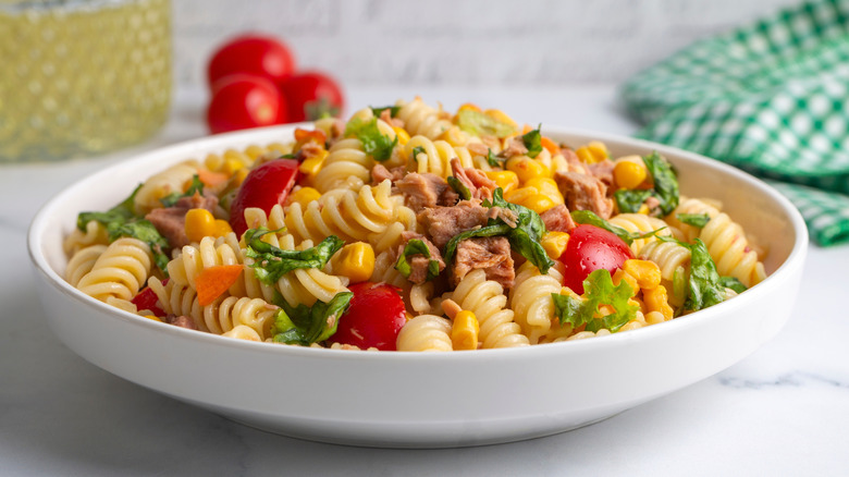 Give Pasta Salad A Protein And Cheesy Flavor Boost With This Brilliant Ingredient
