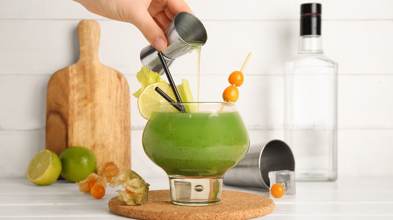 making a green bloody mary