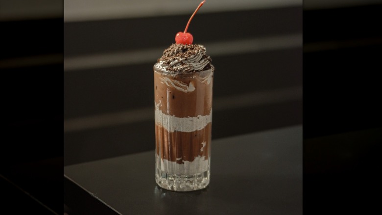 An iced black forest frappe