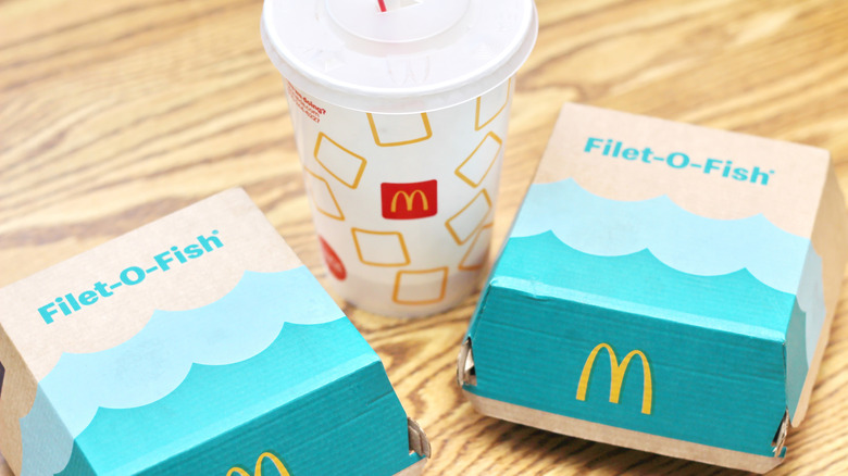 Two packages for Filet-O-Fish sandwiches from McDonald's
