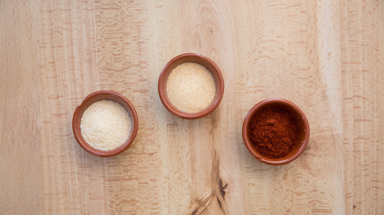 spices in small terracotta bowls