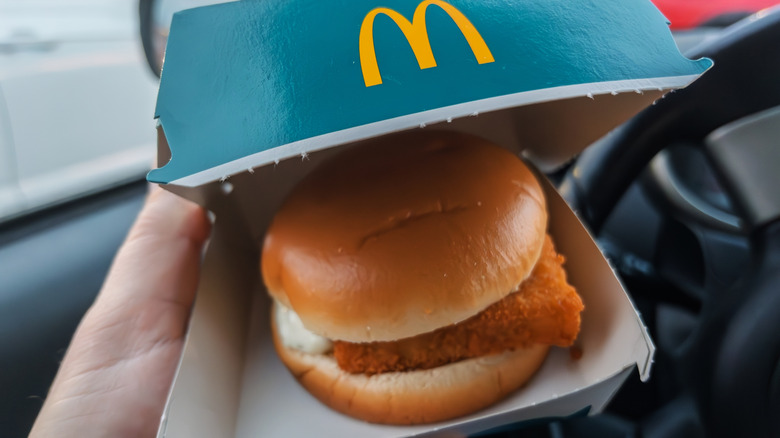 McDonald's Filet-O-Fish sandwich in box