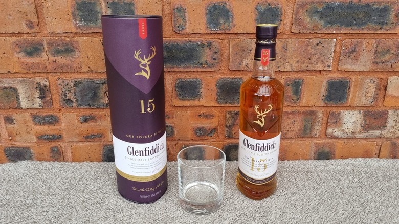 Glenfiddich 15-year bottle and packaging