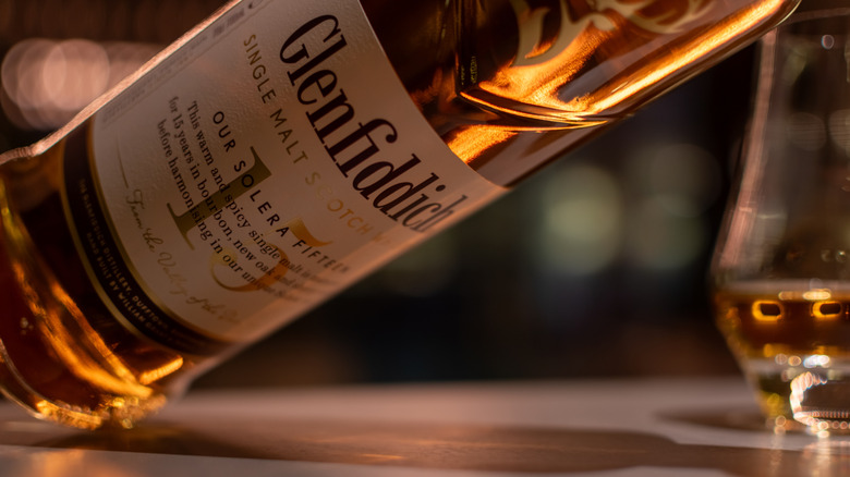 Glenfiddich bottle and glass