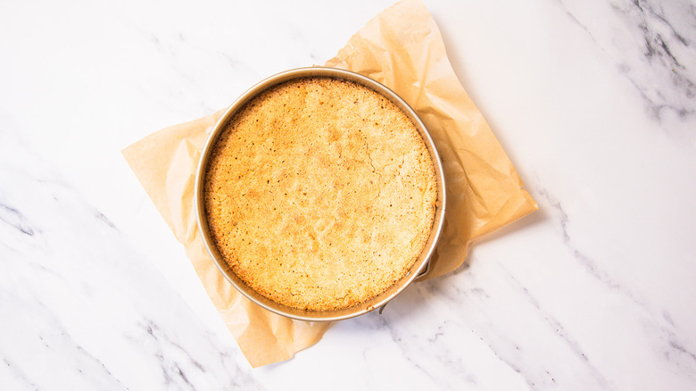 Cake baked in cake form.