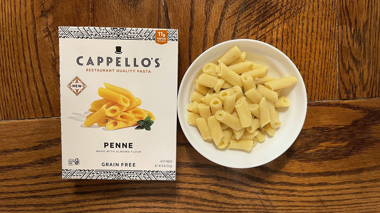cappello's pasta and box on wood table