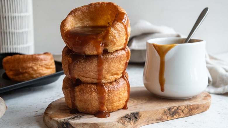 yorkshire puddings served with gravy