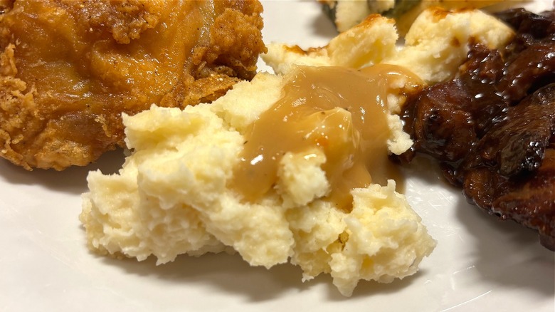 Golden Corral mashed potatoes on a plate
