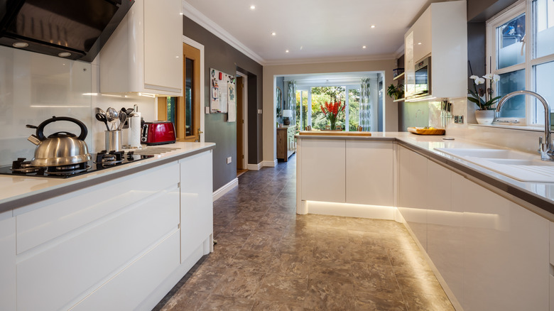 Kitchen with Corian countertops