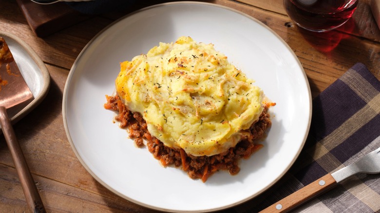 Home Chef and Gordon Ramsay's Beef Cottage Pie on white plate
