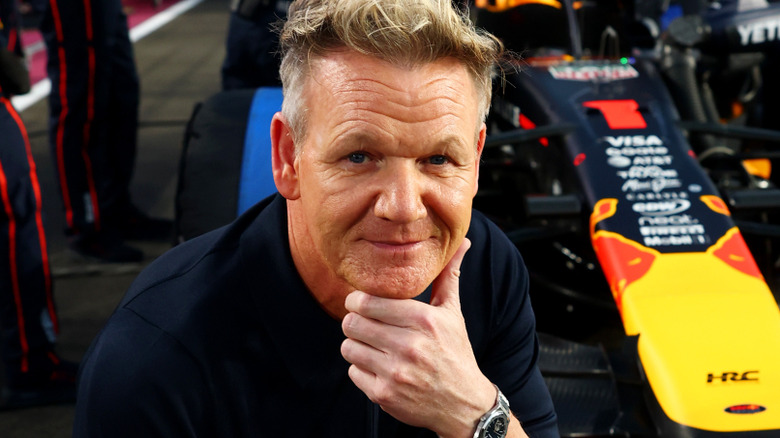 Gordon Ramsay with hand on chin