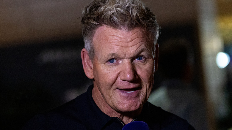 Gordon Ramsay answering questions at F1