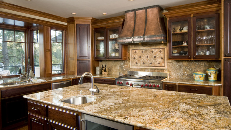 Gleaming granite countertops