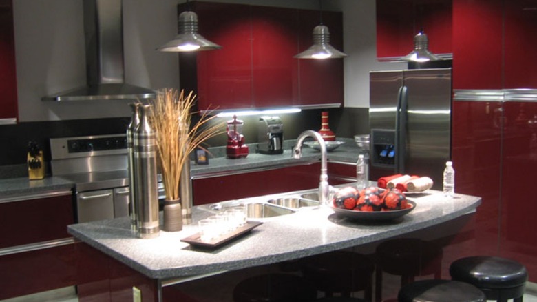 A kitchen countertop made from recycled aluminum by Alkemi