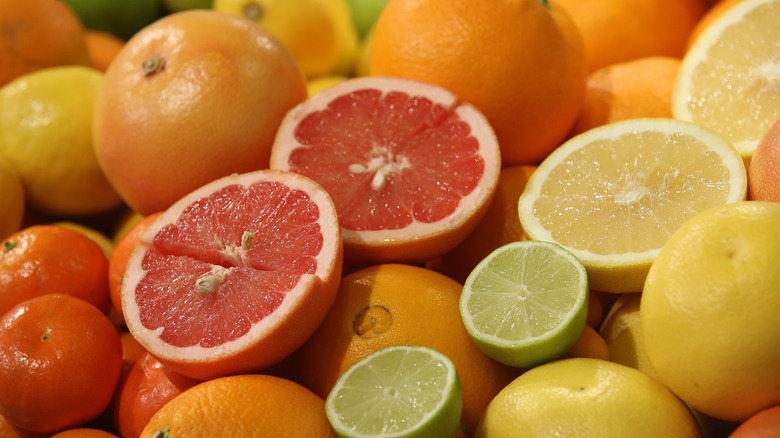 various sliced citrus