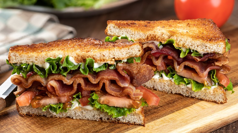 BLT sandwich on toasted bread