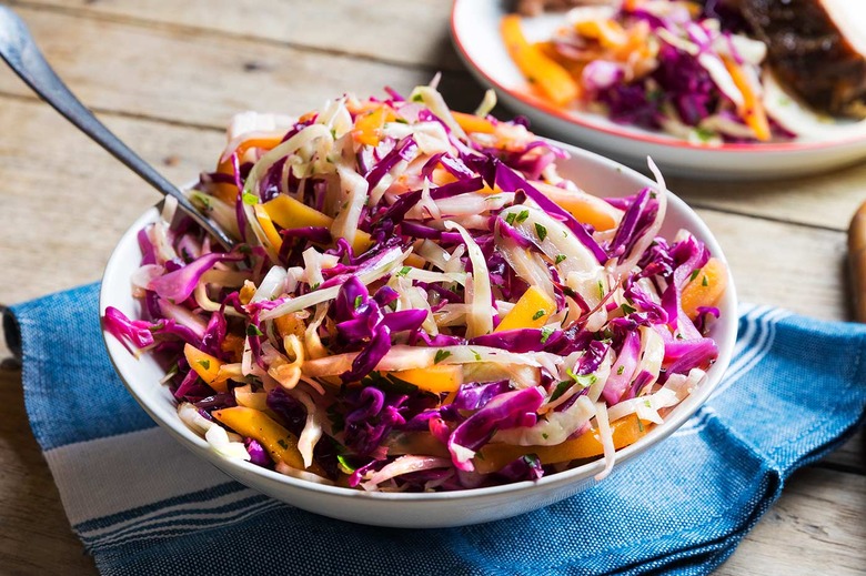 Grilled Cabbage and Mango Slaw