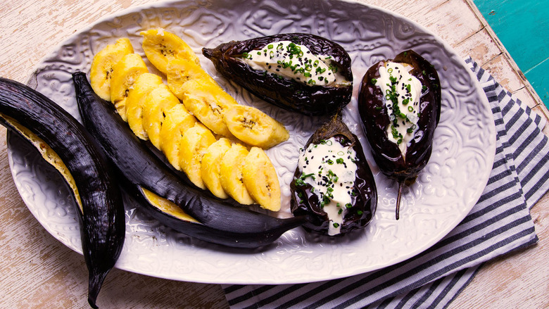 Grilled Plantains and Eggplants