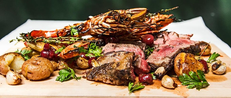 Grilled Rib Eye and Prawns Recipe