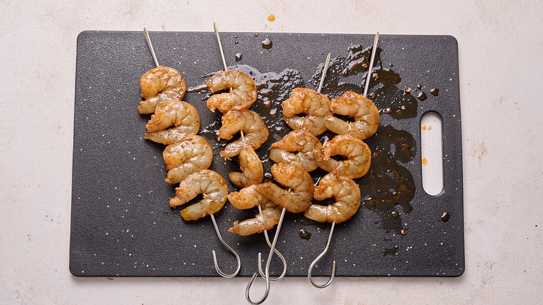 marinated shrimp on skewers
