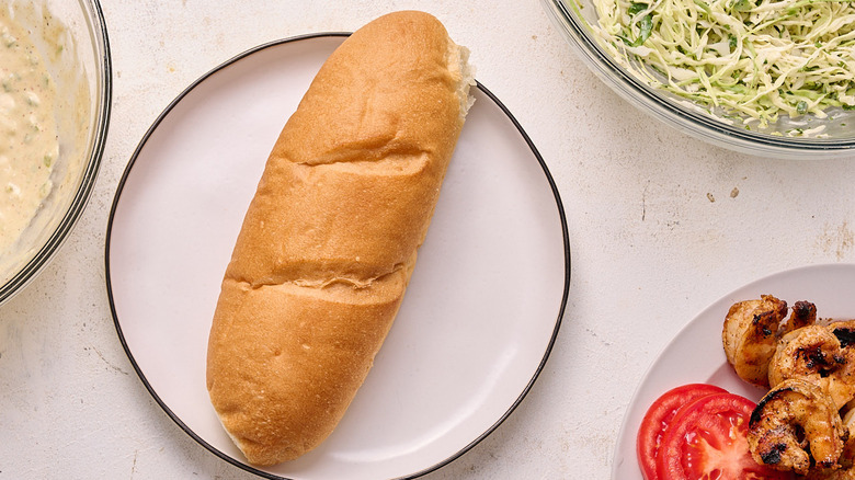 french bread roll on a plate