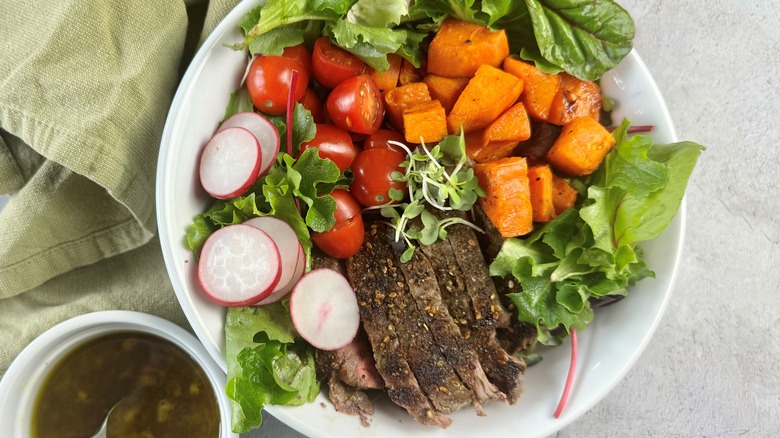 steak sweet potato salad bowl