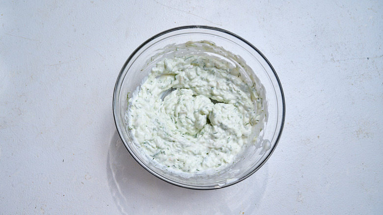 tzatziki combined in a bowl