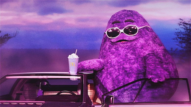 grimace with Shake on car