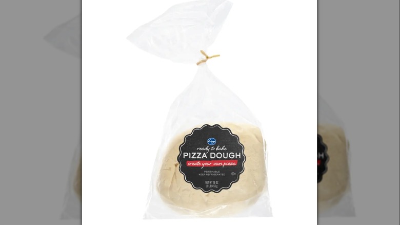 Plastic bag of Kroger Ready to Bake Pizza Dough
