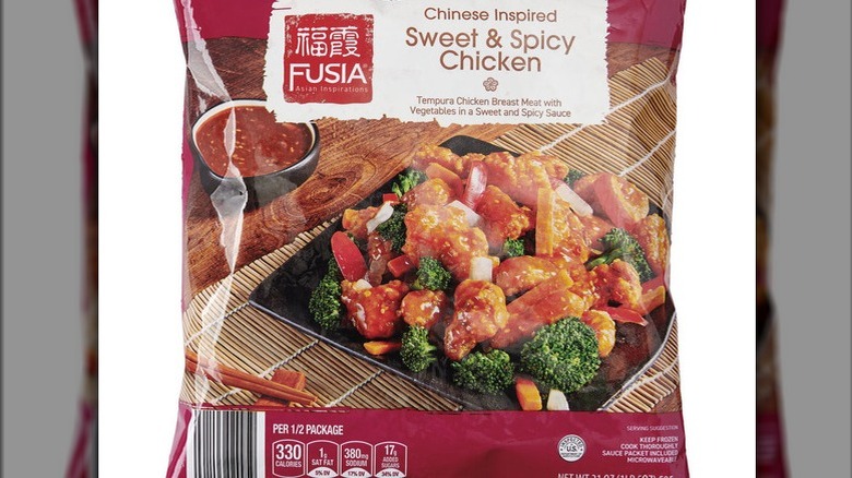 A bag of Fusia Sweet & Spicy Chicken available at Aldi
