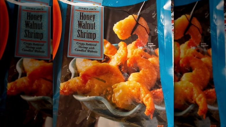 A package of Trader Joe's Honey Walnut Shrimp